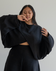 OPHELIA - Black Knit Cross Sweater