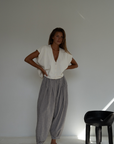 CELINE - Cream Buttoned Knit Top