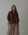ELIZA - Chocolate Linen Shirt