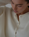 ETTA - Cream Buttoned Knit Cardigan