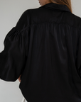 NINA - BLACK Silk Blouse
