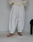 MARLO PLEAT - WHITE Ramie Pant