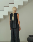VALERIE - BLACK Broderie & Ramie Top