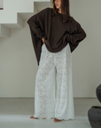 CELESTE - WHITE Broderie Pants