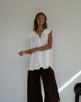 ANNE - WHITE Linen Blouse
