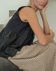 VALERIE - BLACK Broderie & Ramie Top