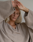 OPHELIA - Fawn Knit Cross Sweater