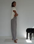 MARLO PLEAT - WISTERIA GINGHAM Linen Pant