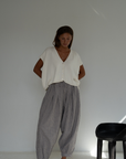 CELINE - Cream Buttoned Knit Top