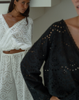 LUNA - BLACK Broderie Blouse