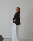 ETTA - Chocolate Buttoned Knit Cardigan