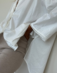 POPLIN - WHITE Lace Trim Shirt
