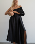 ODETTE - Black Linen Gown
