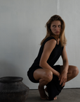 THEA - BLACK Scoop Back Knit Dress
