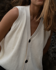 ARTHUR - CREAM Buttoned Knit Vest