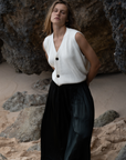 ARTHUR - CREAM Buttoned Knit Vest