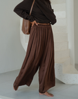 CLIVE - BURGUNDY SILK Voluminous Pant