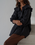 LILIANNE - BLACK Linen Blouse