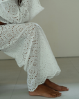 CELESTE - WHITE Broderie Pants