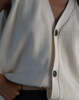 ARTHUR - CREAM Buttoned Knit Vest