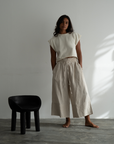 ATILLA - NATURAL Linen Cascade Pant