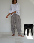 MARLO PLEAT - WISTERIA GINGHAM Linen Pant