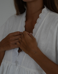 ONDINE - WHITE Scalloped Ramie Blouse