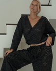 LUNA - BLACK Broderie Blouse