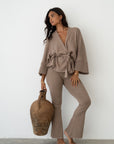 MARK - FAWN Knit Wrap Cardigan