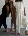 ELKE - CREAM Knit Volume Pant