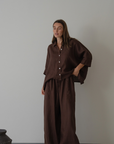ELIZA - Chocolate Linen Shirt