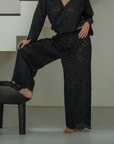 CELESTE - BLACK Broderie Pants