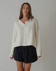 ETTA - Cream Buttoned Knit Cardigan