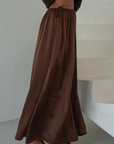 MADELINE - BURGUNDY Silk Skirt