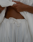 MARLO PLEAT - WHITE Ramie Pant