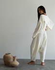 ELKE - CREAM Knit Volume Pant
