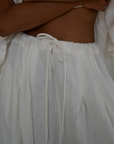 MARLO PLEAT - WHITE Ramie Pant