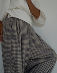 MARLO PLEAT - WISTERIA GINGHAM Linen Pant