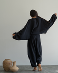 OPHELIA - Black Knit Cross Sweater
