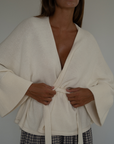 MARK - CREAM Knit Wrap Cardigan