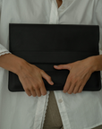 LAPTOP SLEEVE - BLACK Genuine Leather
