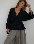 MARK - BLACK Knit Wrap Cardigan