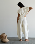ELKE - CREAM Knit Volume Pant