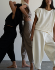 ELKE - BLACK Knit Volume Pant
