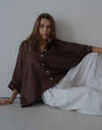 ELIZA - Chocolate Linen Shirt
