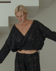 LUNA - BLACK Broderie Blouse