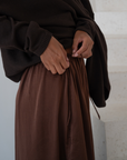 MADELINE - BURGUNDY Silk Skirt