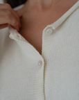 ETTA - Cream Buttoned Knit Cardigan