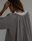 ESME - WISTERIA Gingham & Lace Blouse
