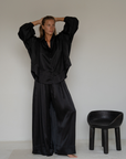 NINA - BLACK Silk Blouse